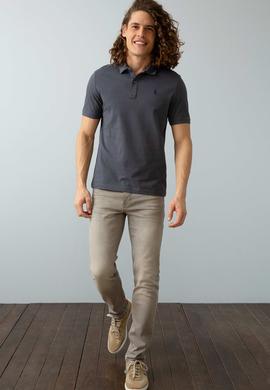 Erkek Antrasit Polo Yaka T-Shirt Basic - 50199991235