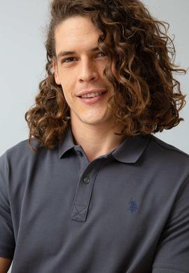 Erkek Antrasit Polo Yaka T-Shirt Basic - 50199991235