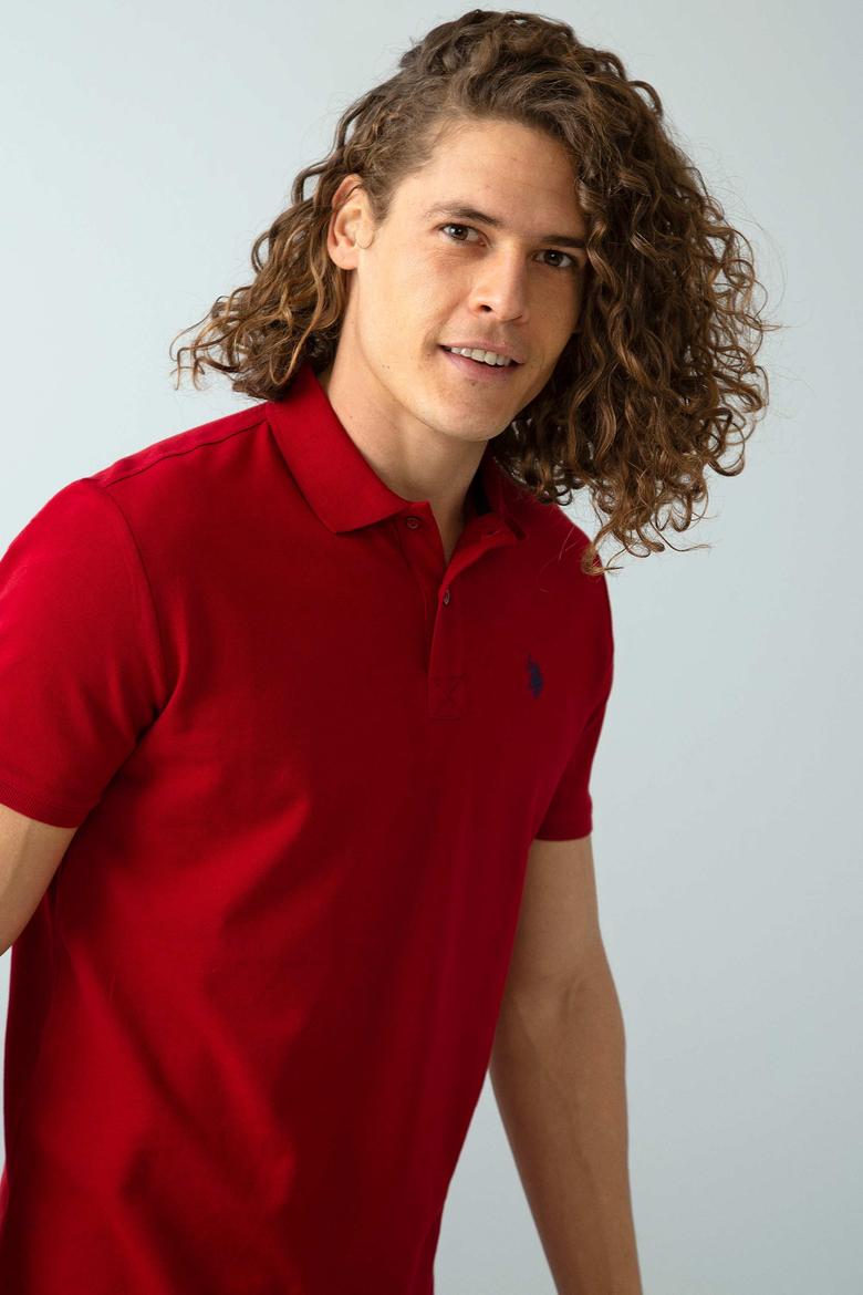 Erkek Bordo Basic Polo Yaka Tişört - 50199991260