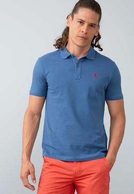 Erkek Açık Lacivert Basic Polo Yaka Tişört - 50199991272