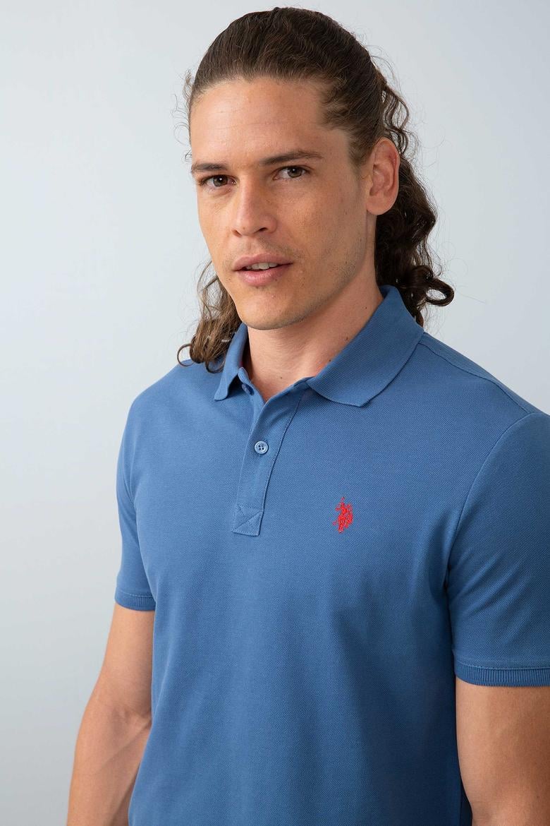 Erkek Açık Lacivert Basic Polo Yaka Tişört