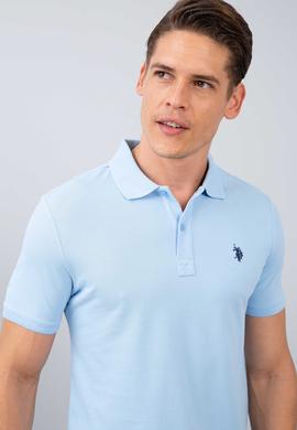 Erkek Mavi Polo Yaka T-Shirt Basic - 50199991307