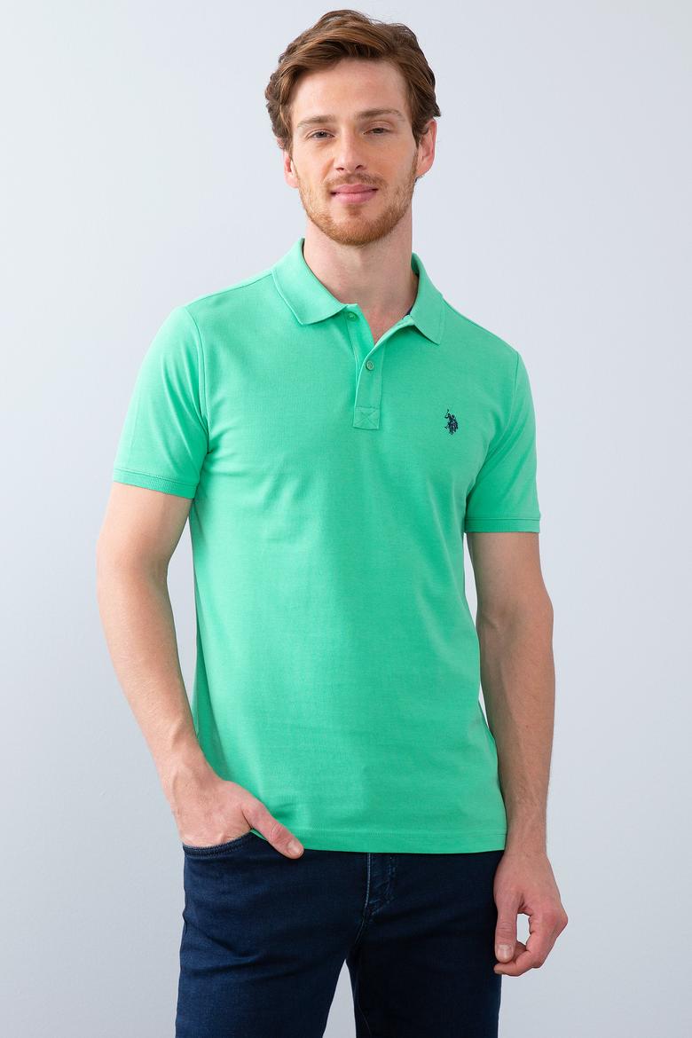 Erkek Elma Yeşili Basic Polo Yaka Tişört - 50199991311