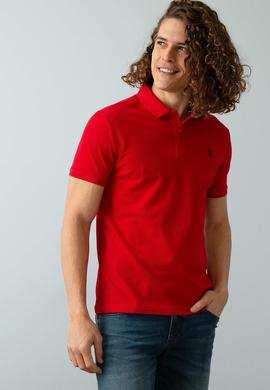 Erkek Kırmızı Basic Polo Yaka Tişört - 50199991322