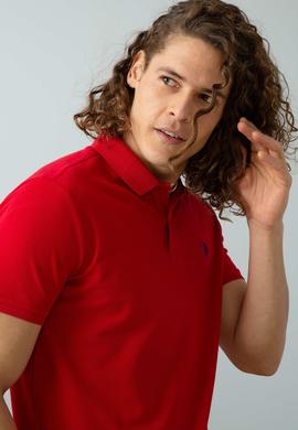 Erkek Kırmızı Basic Polo Yaka Tişört - 50199991322