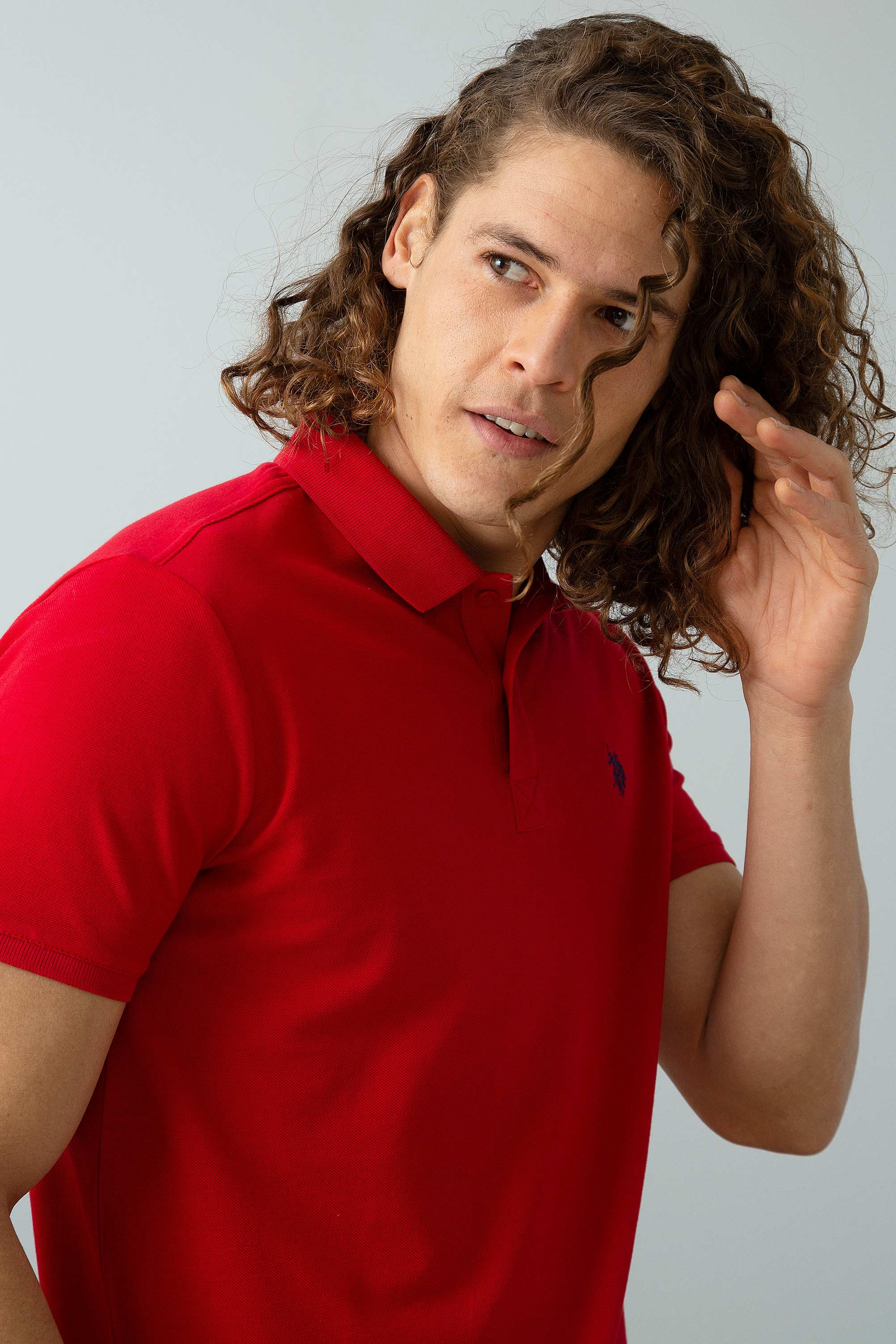 Erkek Kırmızı Basic Polo Yaka Tişört