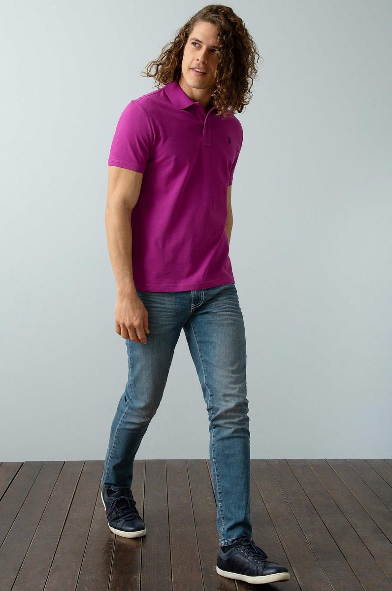 Erkek Menekşe Basic Tişört