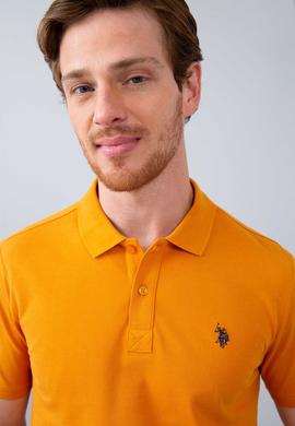 Erkek Hardal Polo Yaka T-Shirt Basic - 50199991362