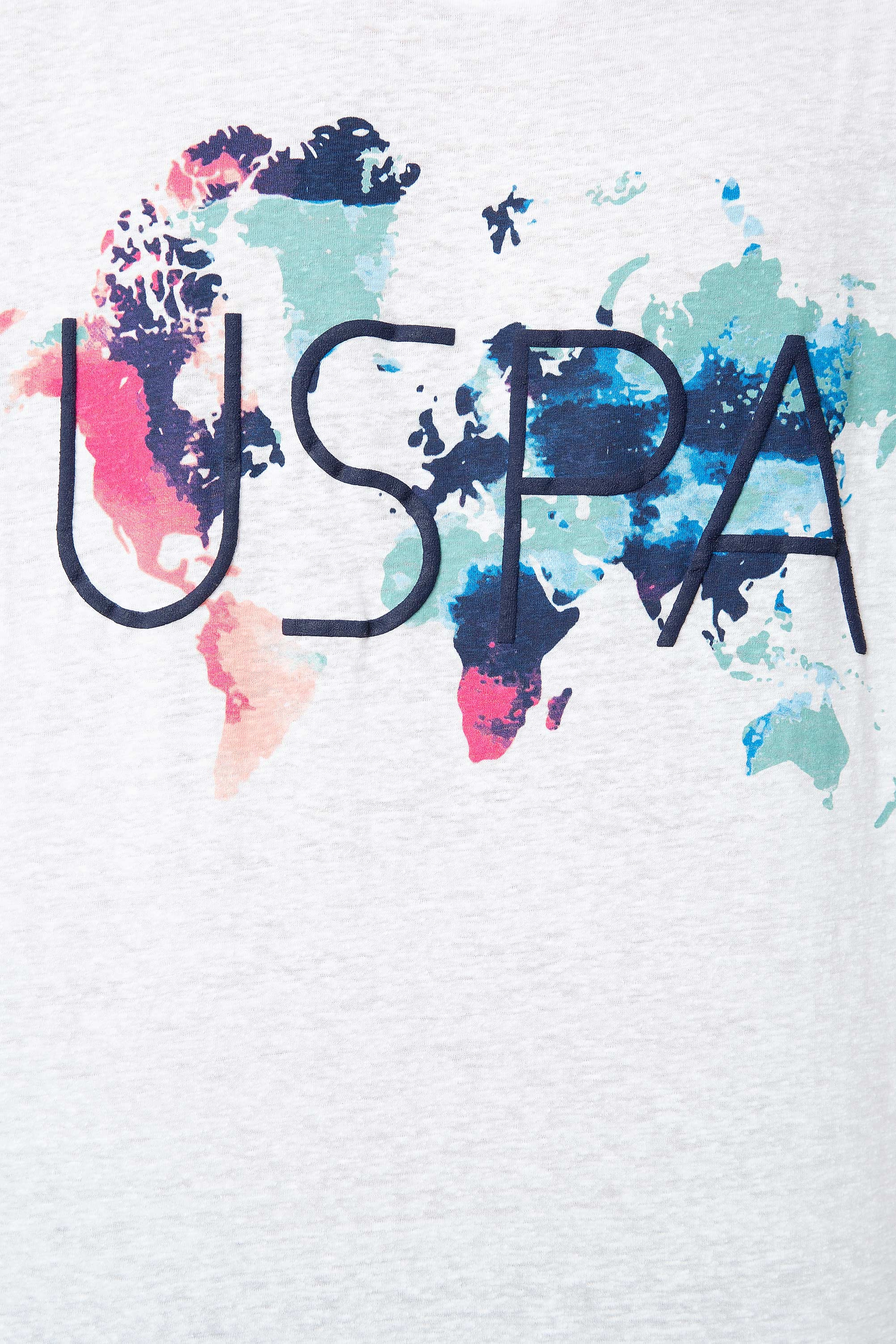 Erkek Beyaz Bisiklet Yaka T-Shirt - Image 3