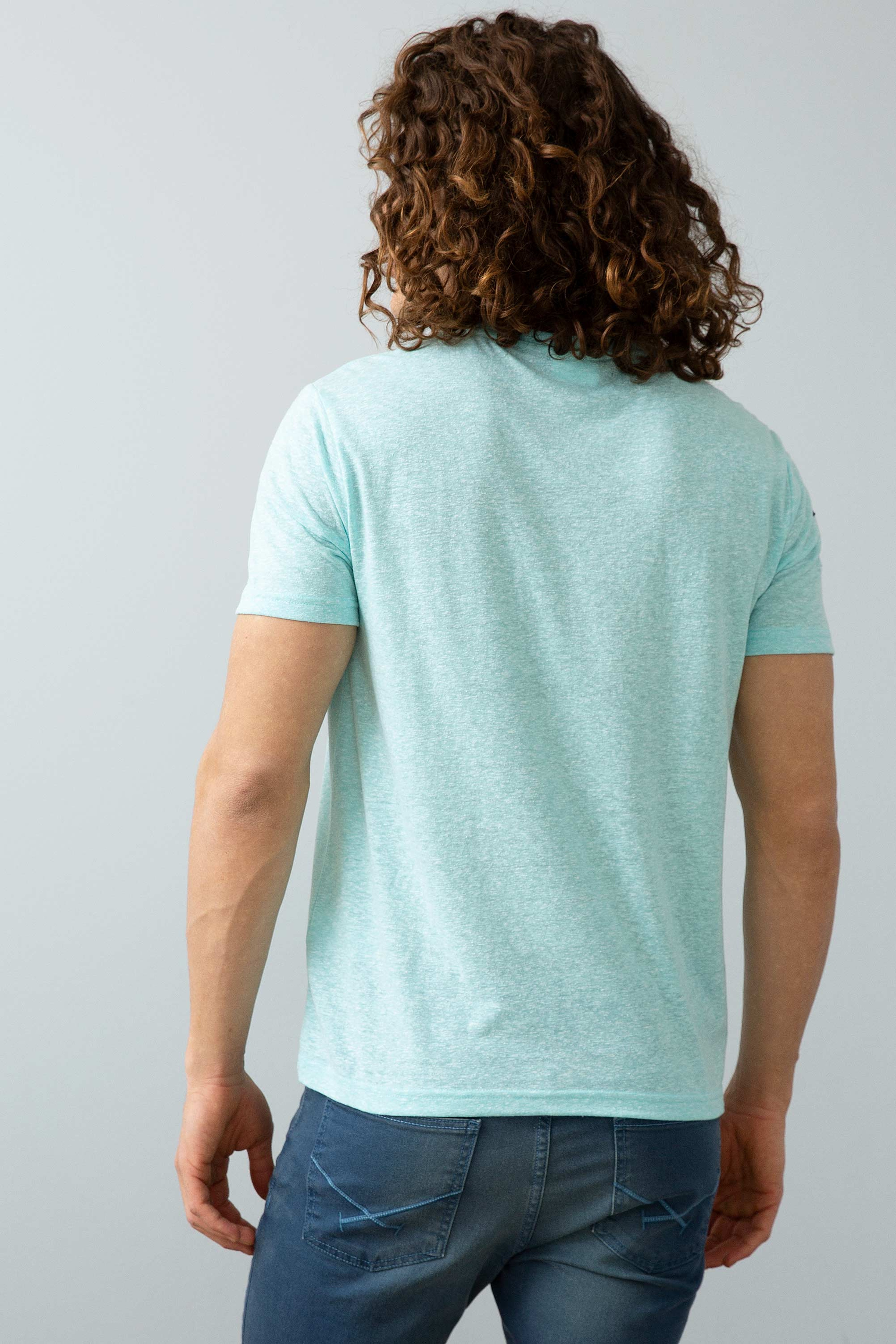 Erkek Aqua Bisiklet Yaka T-Shirt