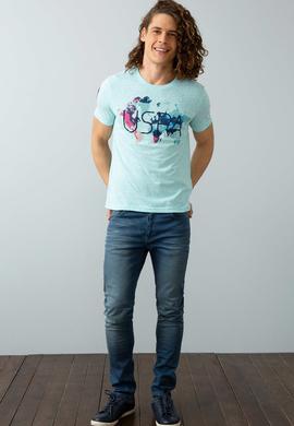 Erkek Aqua Bisiklet Yaka T-Shirt - 50200021014