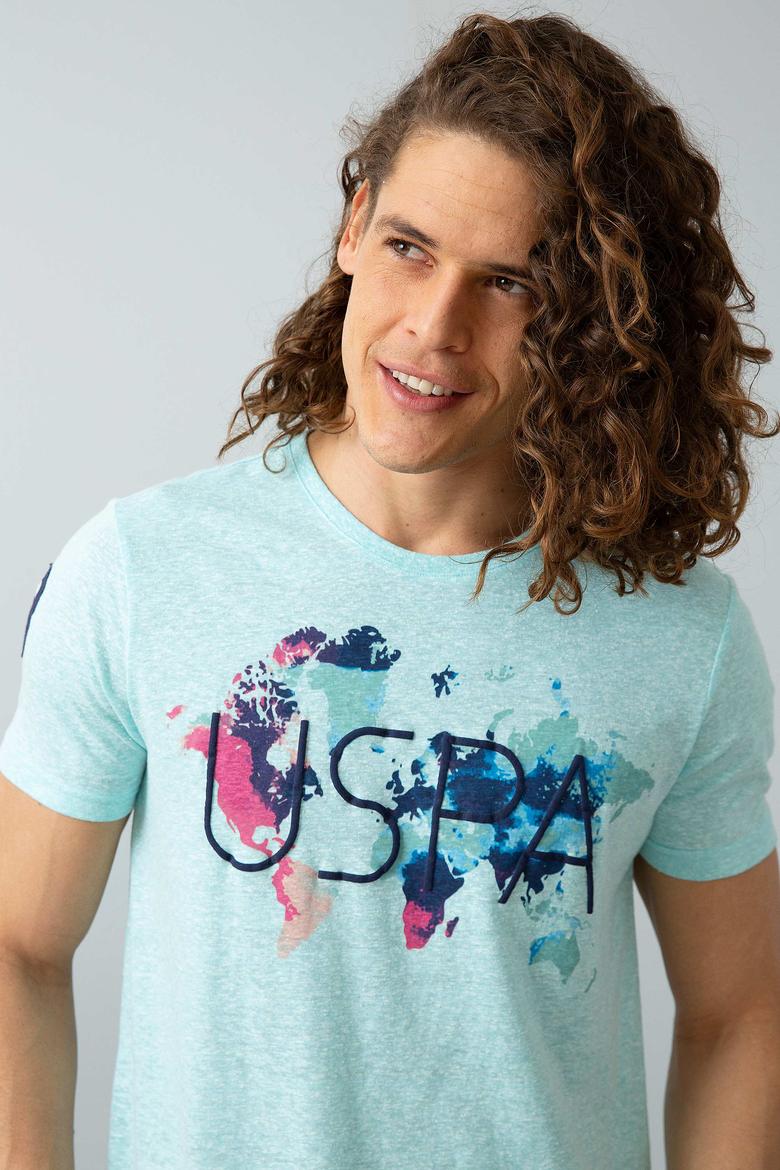 Erkek Aqua Bisiklet Yaka T-Shirt