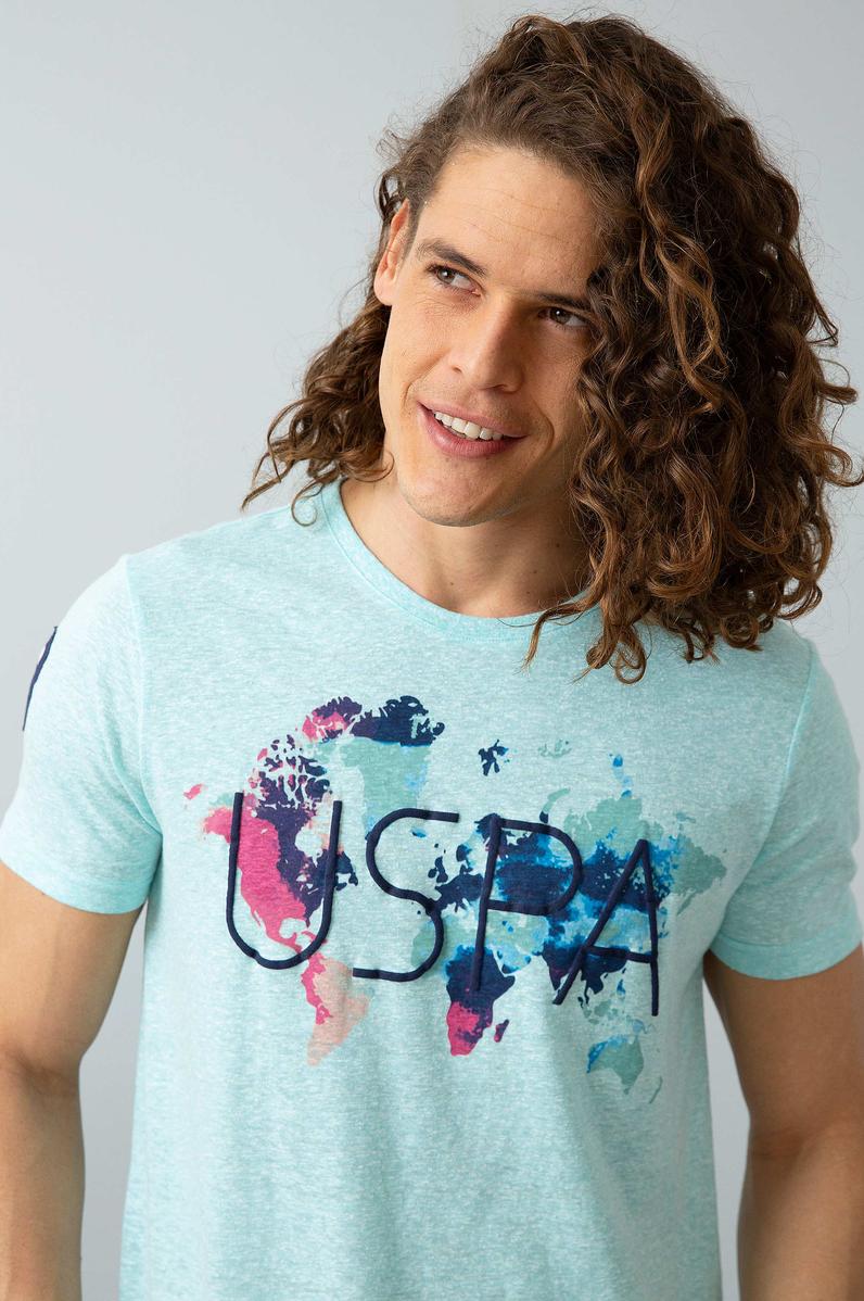 Erkek Aqua Bisiklet Yaka T-Shirt