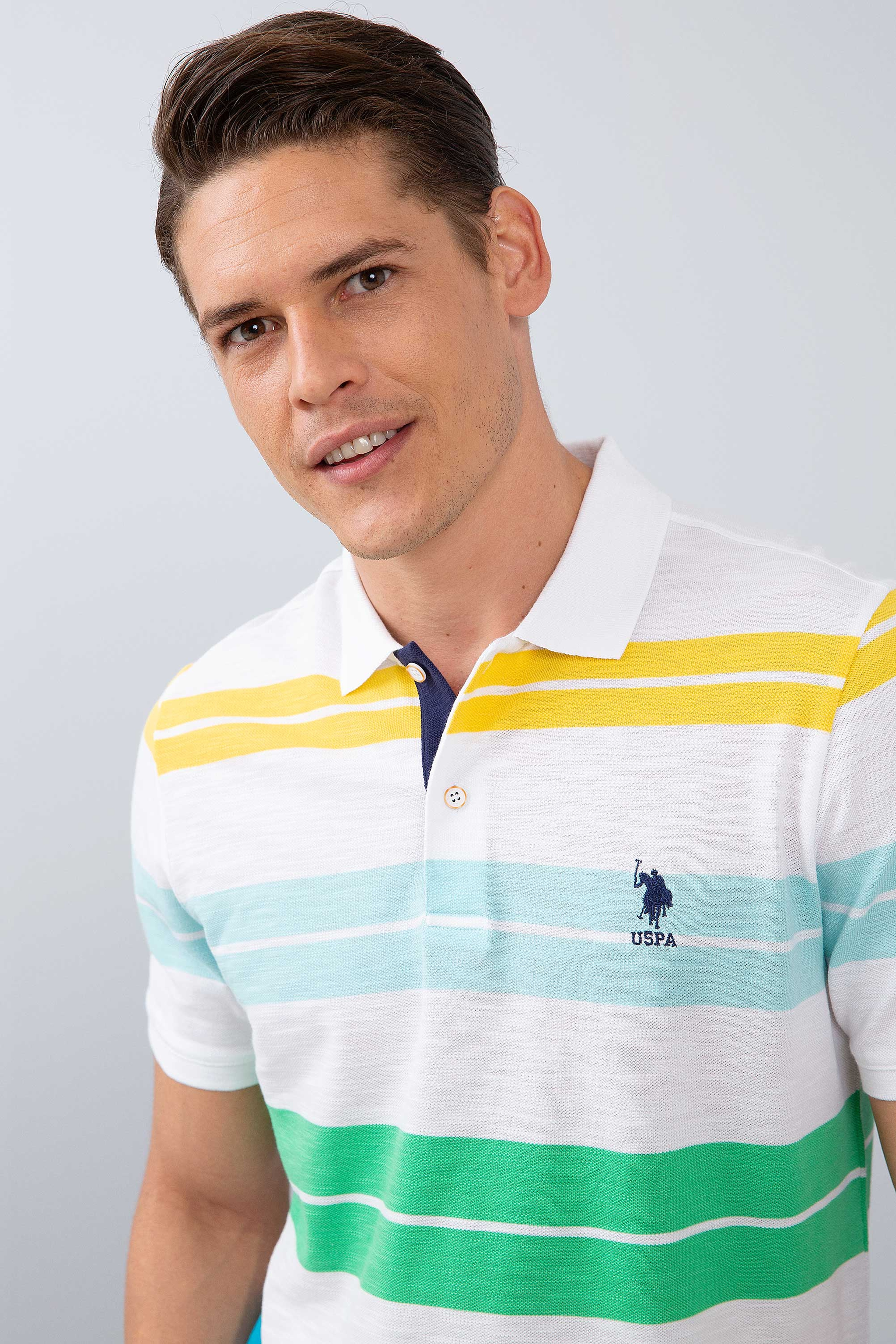 Erkek İndigo Polo Yaka T-Shirt - Image 2