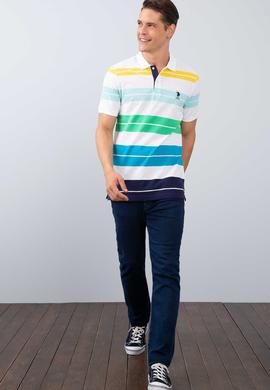 Erkek İndigo Polo Yaka T-Shirt - 50200023028