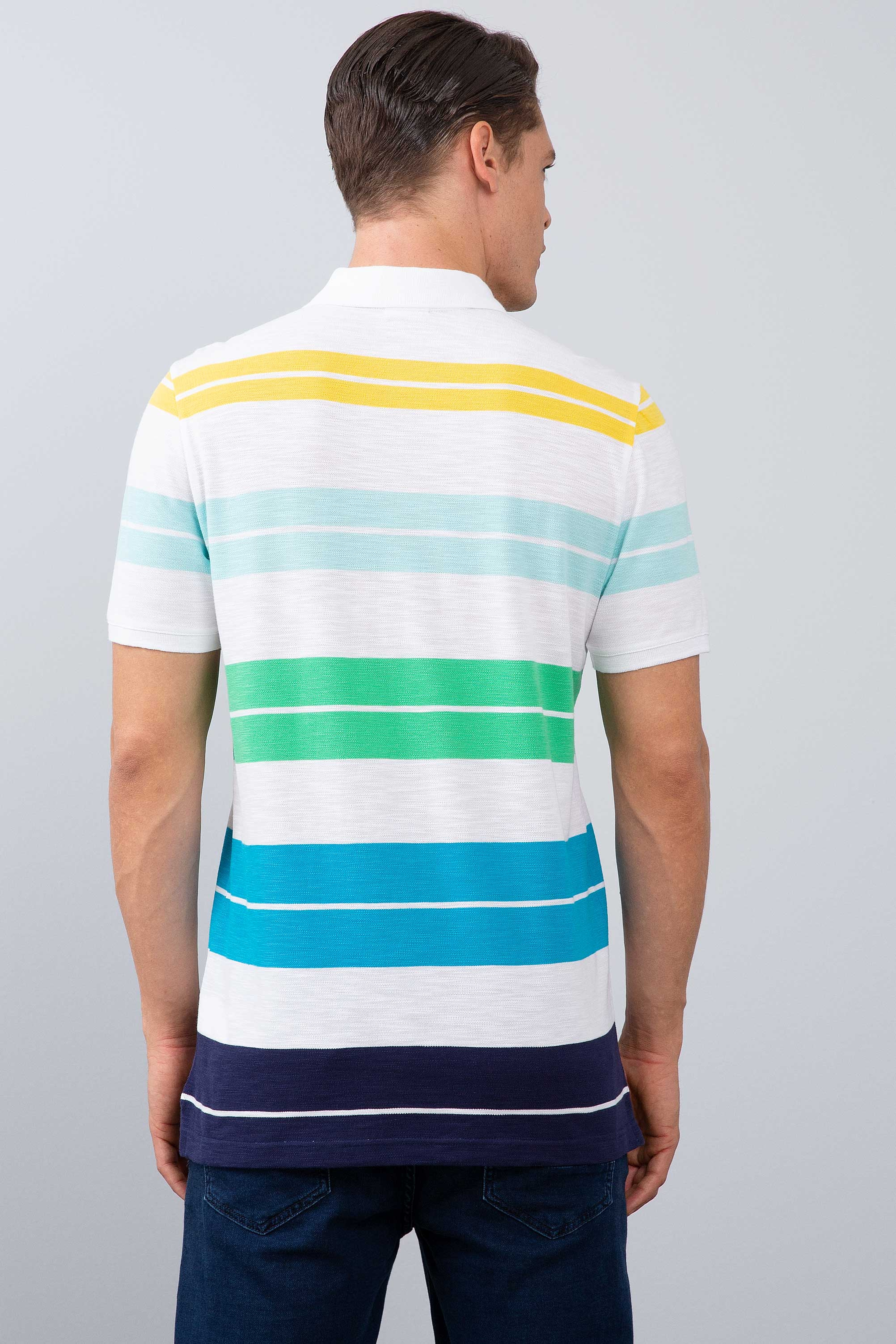 Erkek İndigo Polo Yaka T-Shirt