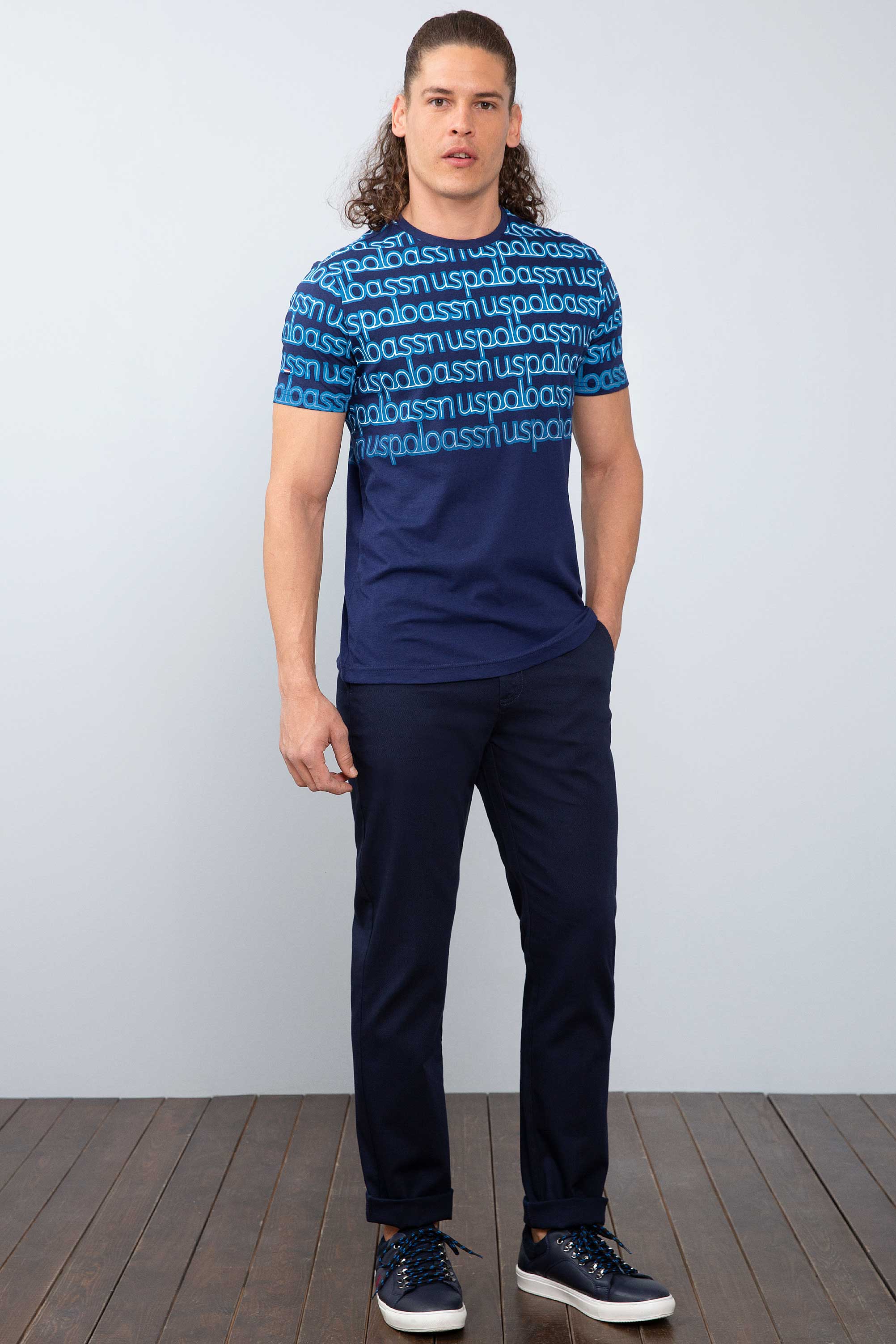 Erkek Lacivert Bisiklet Yaka T-Shirt