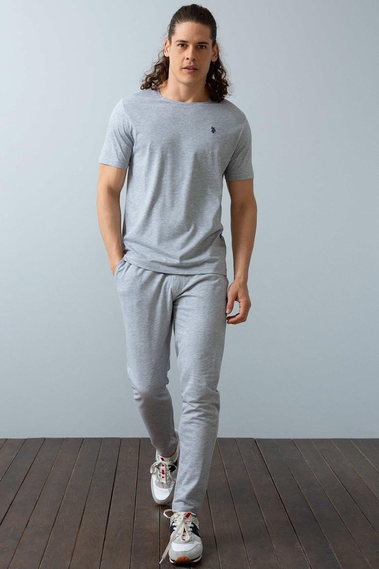 Erkek Gri Melanj Basic Tişört - 50200039027