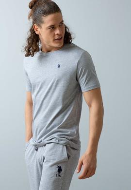 Erkek Gri Melanj Basic Tişört - 50200039027