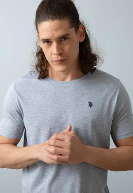 Erkek Gri Melanj Basic Tişört - 50200039027