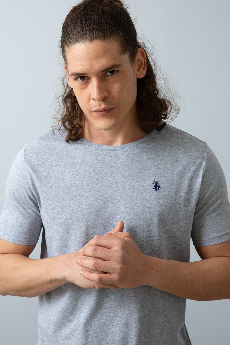 Erkek Gri Melanj Basic Tişört - 50200039027