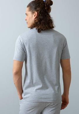 Erkek Gri Melanj Basic Tişört - 50200039027