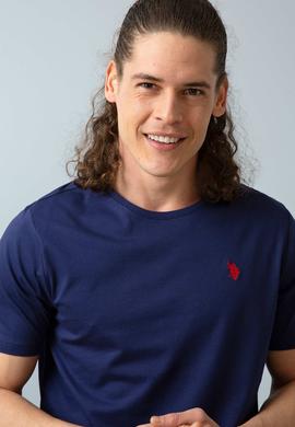 Erkek Lacivert Bisiklet Yaka T-Shirt Basic - 50200039037