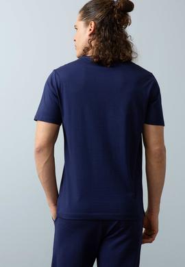 Erkek Lacivert Bisiklet Yaka T-Shirt Basic - 50200039037