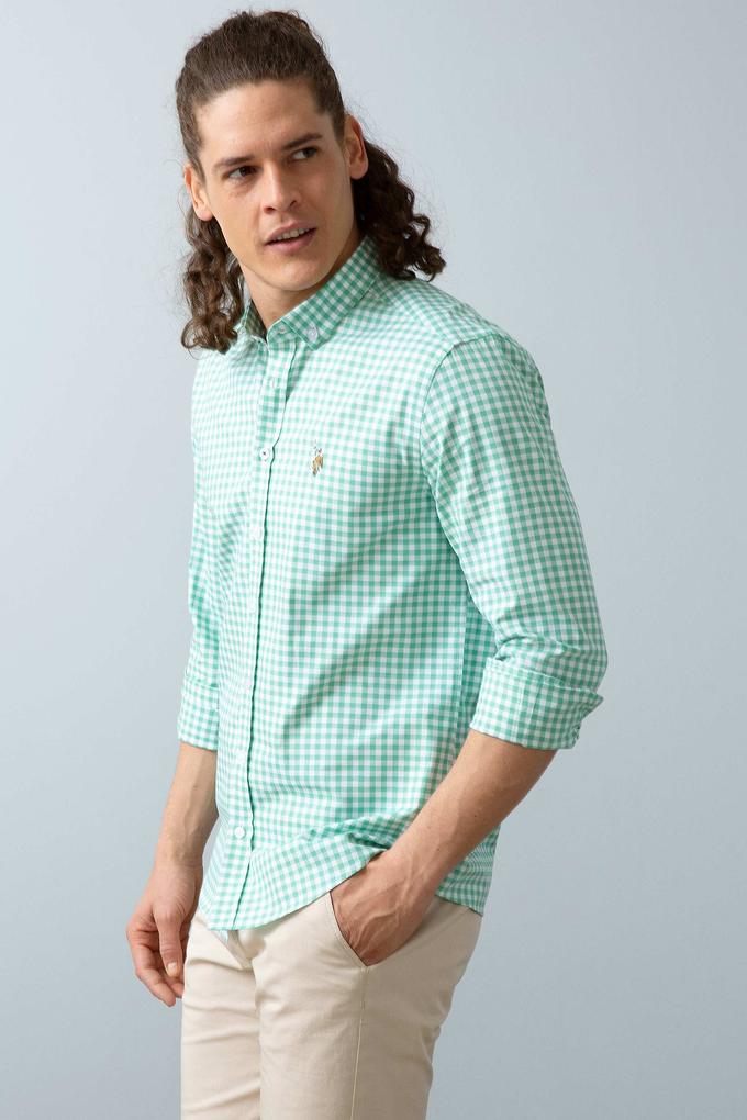 Erkek Yeşil Gömlek Uzunkol