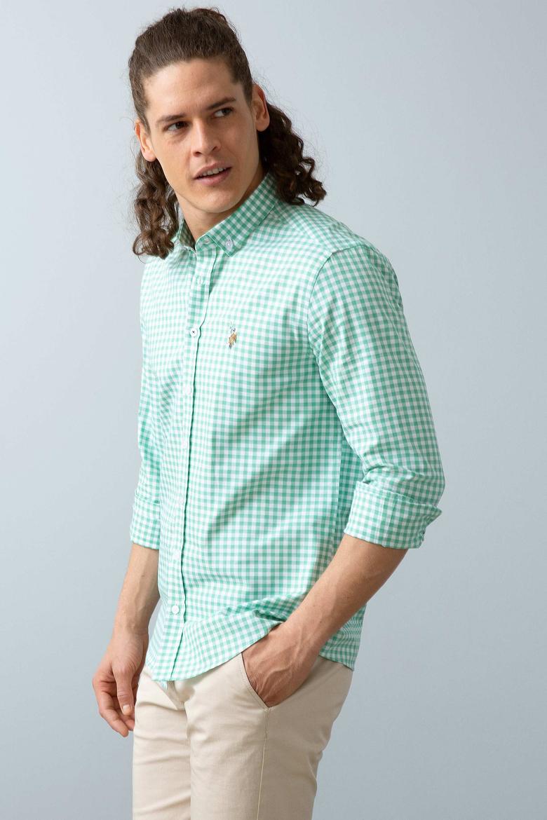Erkek Yeşil Gömlek Uzunkol