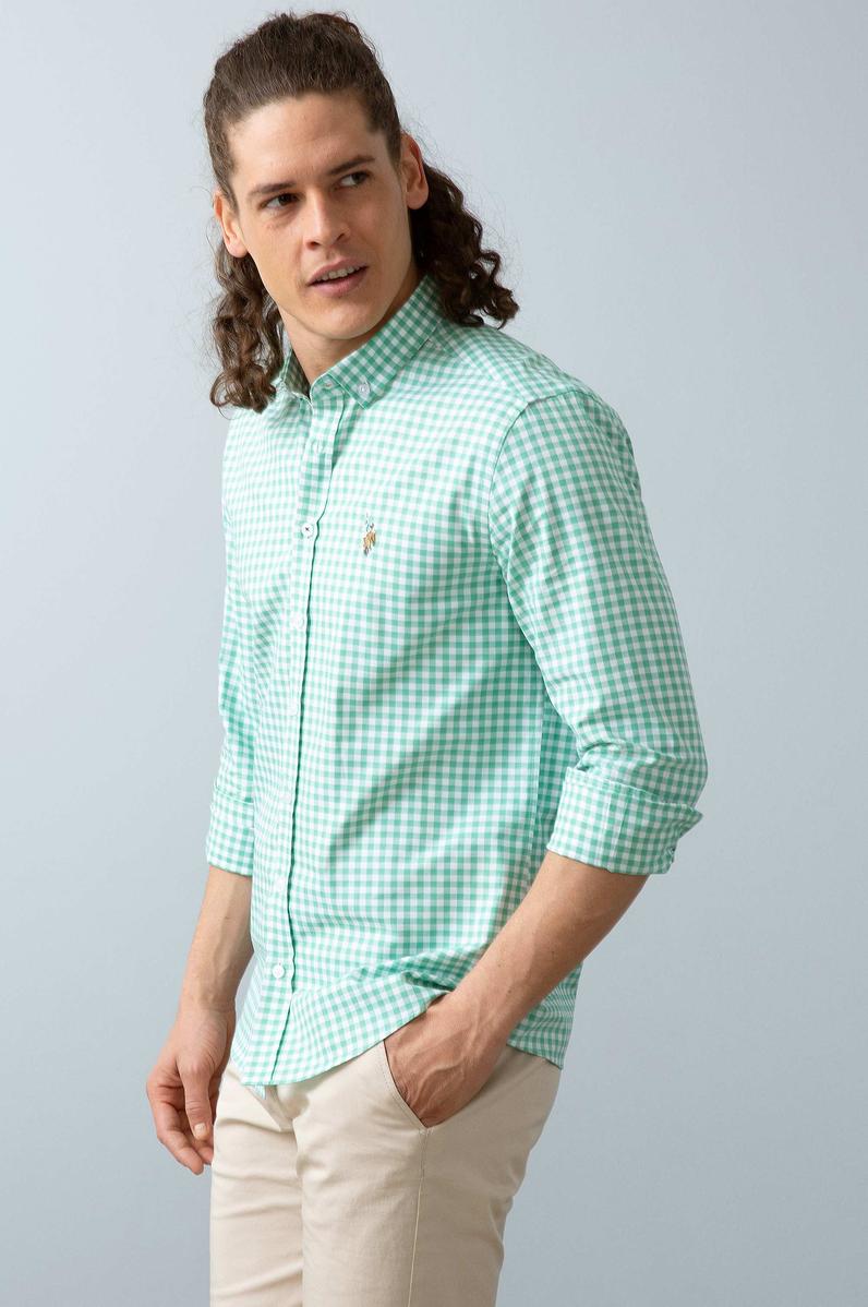 Erkek Yeşil Gömlek Uzunkol