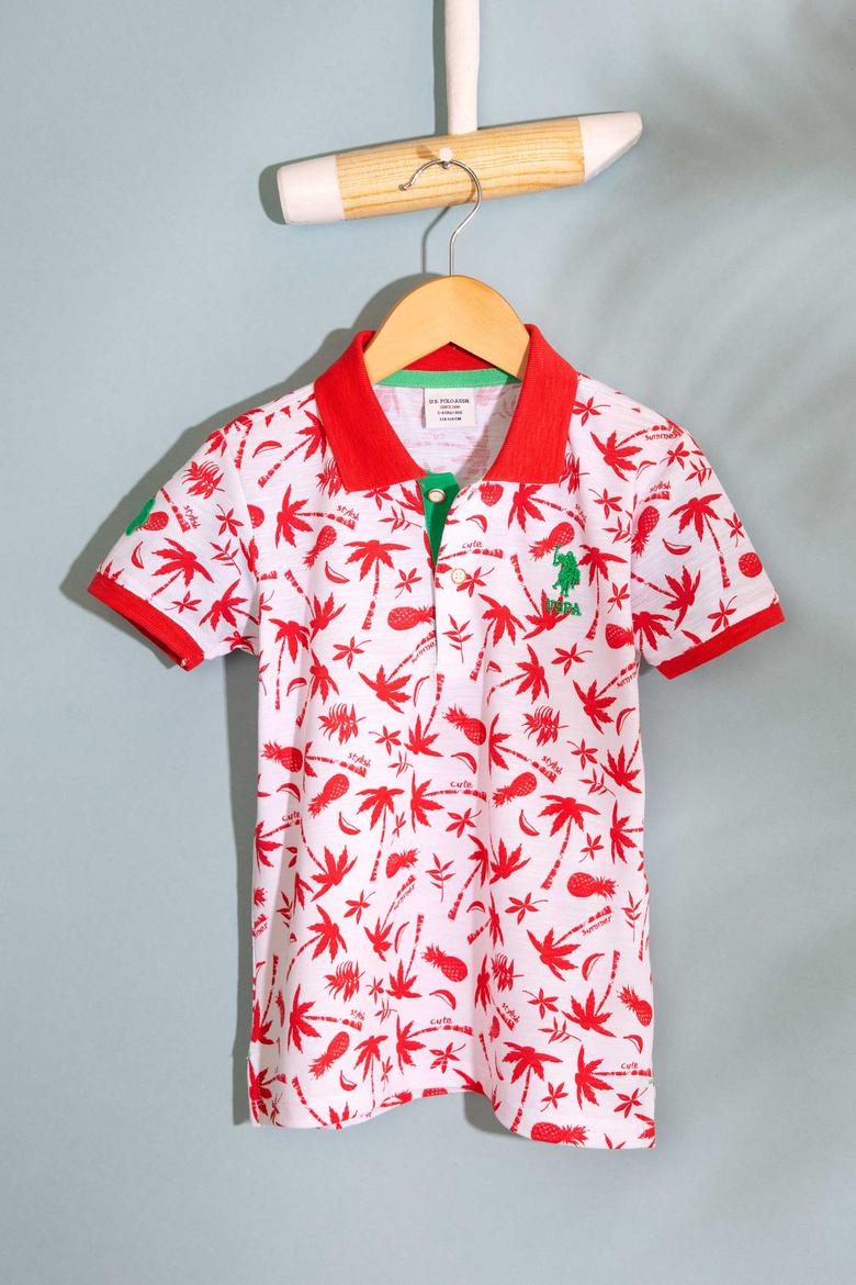 Çocuk Kırmızı Bisiklet Yaka Tişört