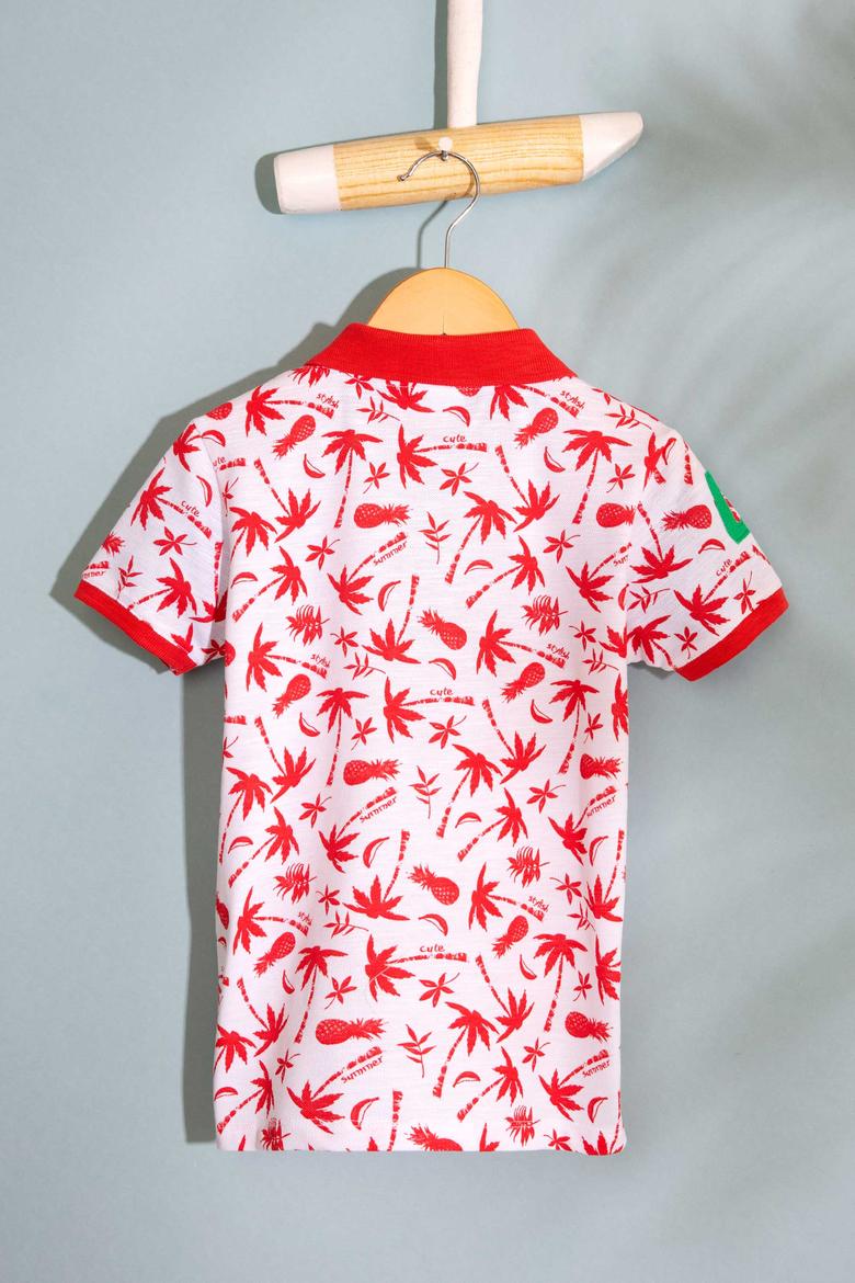 Çocuk Kırmızı Bisiklet Yaka Tişört - 50200212001