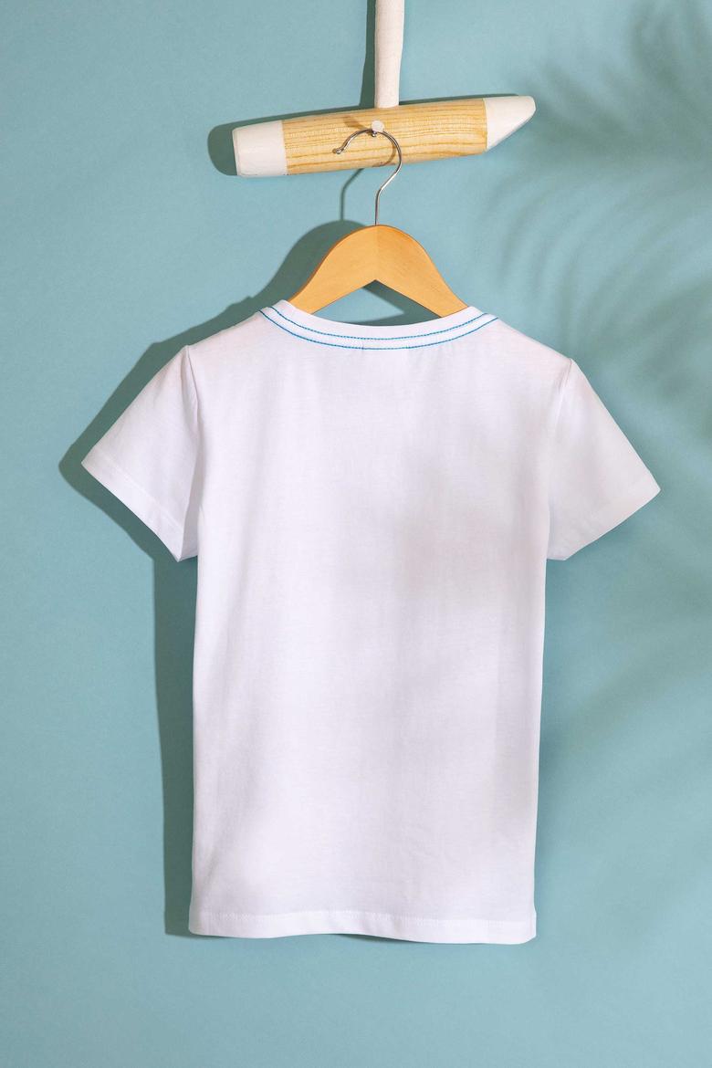 Çocuk Mavi Bisiklet Yaka Tişört - 50200227001