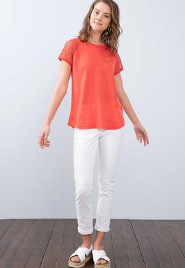 Kadın Kırmızı Bisiklet Yaka T-Shirt - 50202089022