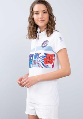 Kadın Beyaz Polo Yaka T-Shirt - 50202110008