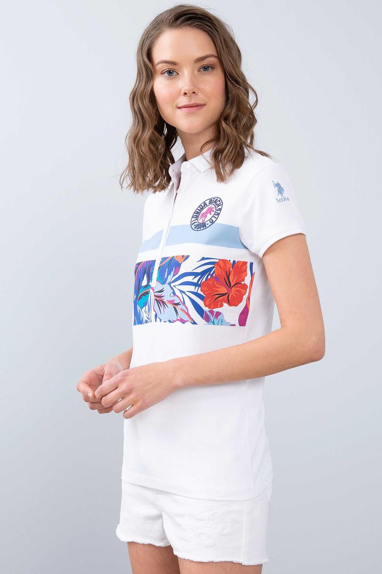 Kadın Beyaz Polo Yaka T-Shirt - 50202110008