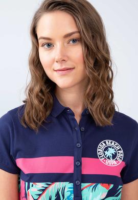 Kadın Lacivert Polo Yaka T-Shirt - 50202110010