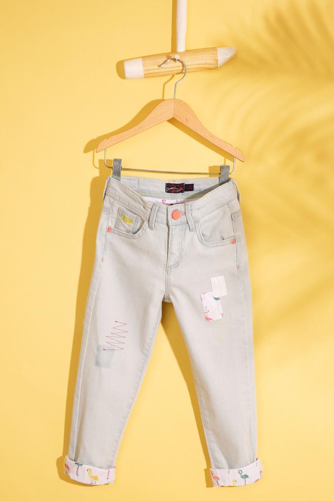 Kız Çocuk Mavi Denim Pantolon