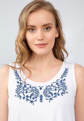 Kadın Beyaz Bisiklet Yaka Kolsuz Tişört - 50202137008