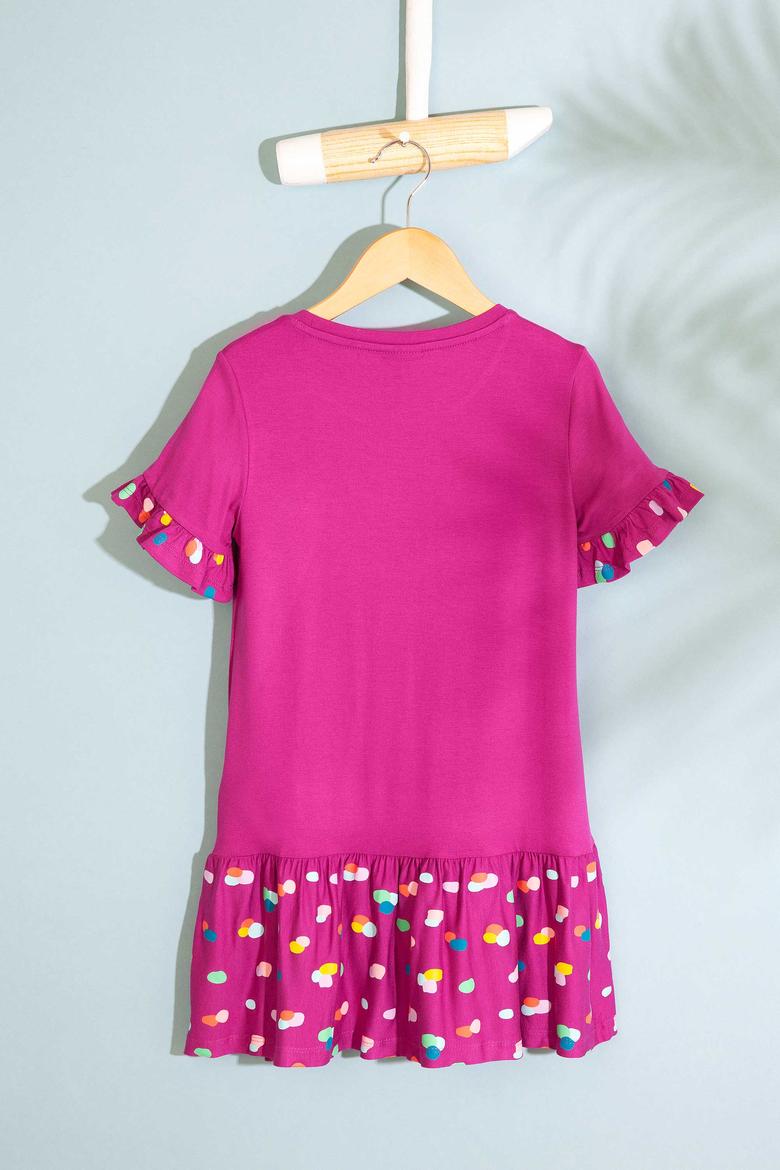 Kız Çocuk Pembe Örme Elbise - 50202164019