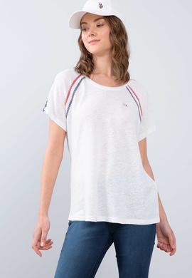 Kadın Beyaz Bisiklet Yaka T-Shirt - 50202176001