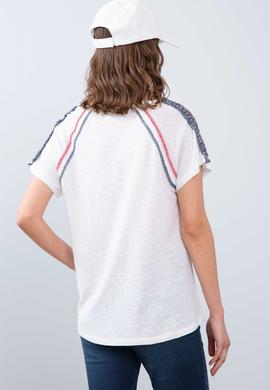 Kadın Beyaz Bisiklet Yaka T-Shirt - 50202176001