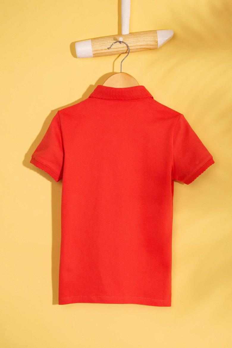 Kız Çocuk Nar Çiçeği Polo Yaka Tişört - 50202240144