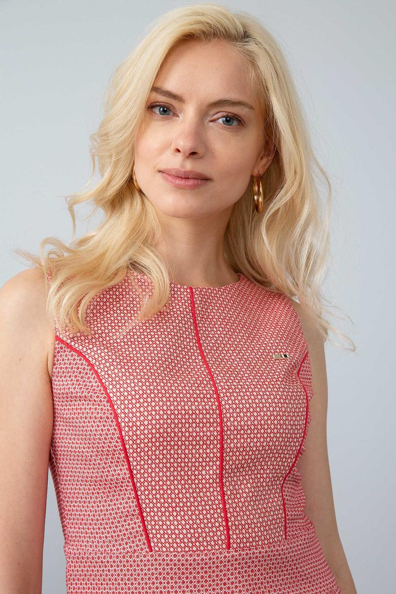 Kadın Kırmızı Dokuma Elbise - 50202404006