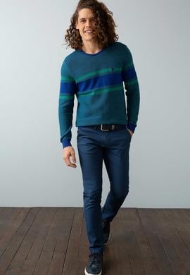 Erkek Mavi Triko Kazak - 50202487003