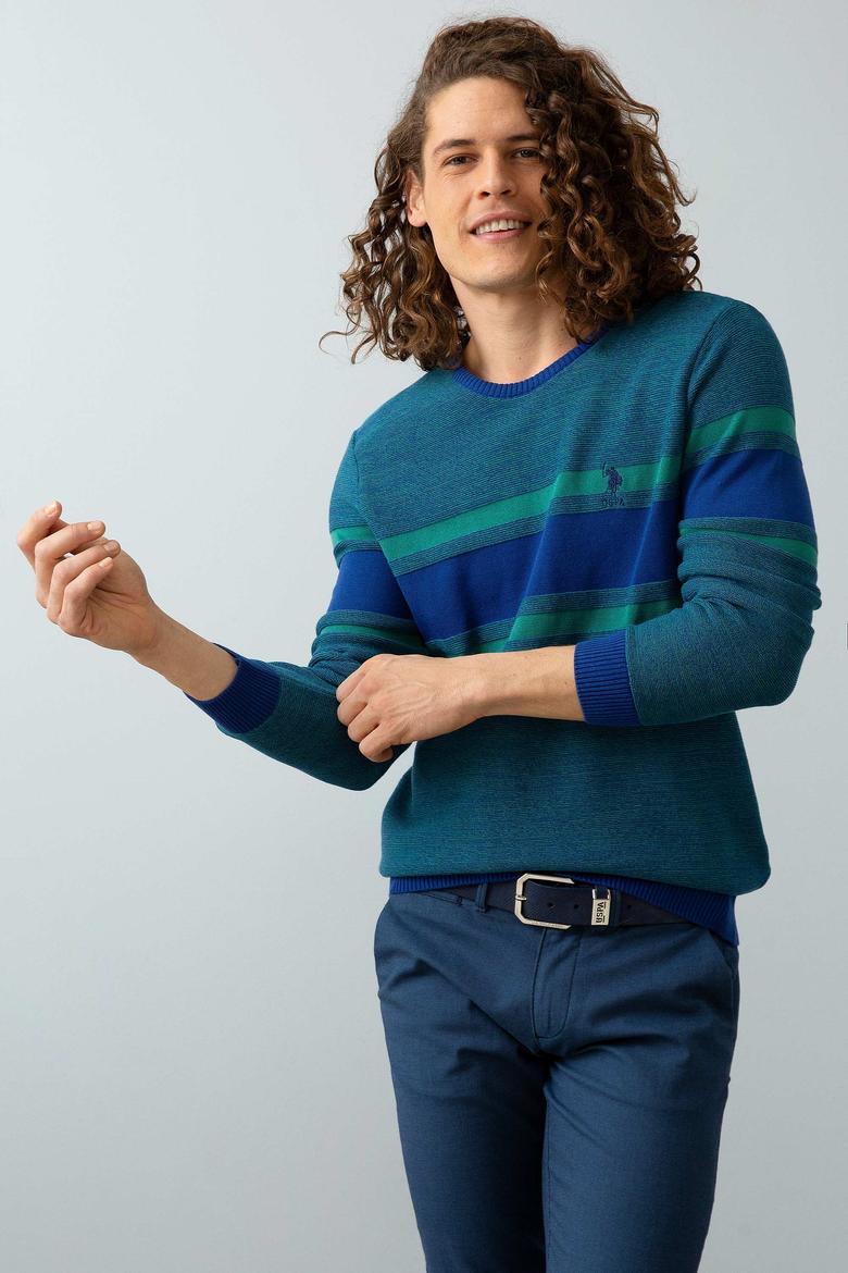 Erkek Mavi Triko Kazak - 50202487003