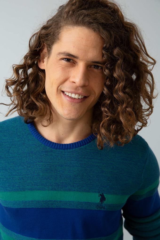 Erkek Mavi Triko Kazak