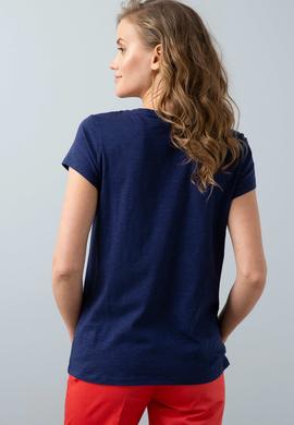 Kadın Lacivert Bisiklet Yaka T-Shirt - 50204160021