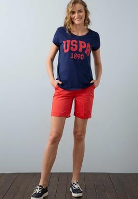 Kadın Lacivert Bisiklet Yaka T-Shirt - 50204160021